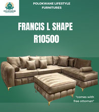 Load image into Gallery viewer, Francis L shaped couch + Free ottoman
