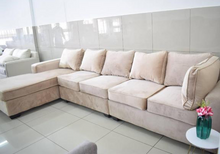 Load image into Gallery viewer, Velvet Big L shaped Couch