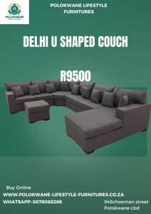 Delhi u shaped couch + ottoman
