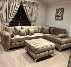 Francis L shaped couch + Free ottoman