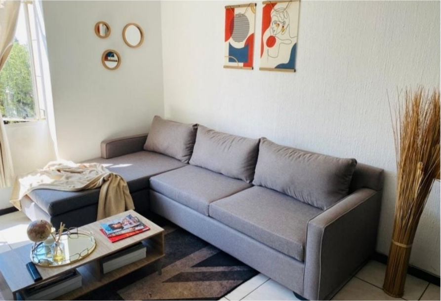 Thin Armed L-shaped Couch