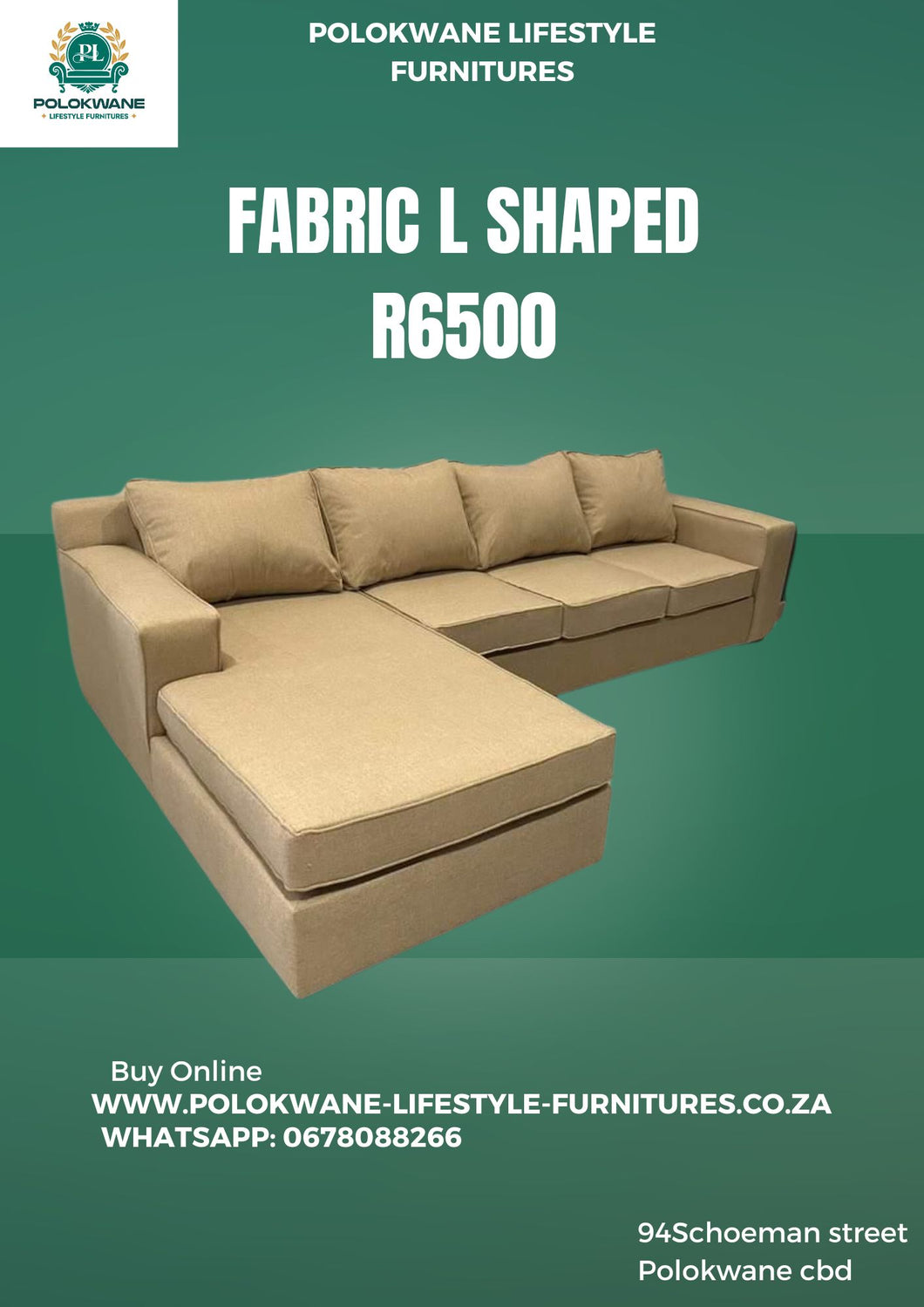Lester Fabric L shaped couch