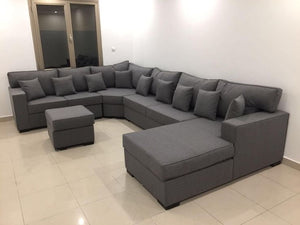 Delhi u shaped couch + ottoman