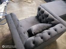 Load image into Gallery viewer, L shaped Chesterfield + 2 chairs

