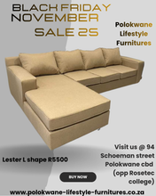 Load image into Gallery viewer, Lester Fabric L shaped couch
